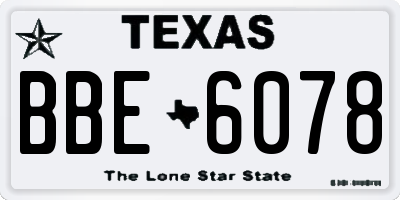 TX license plate BBE6078