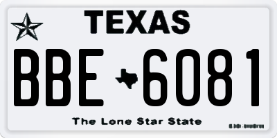 TX license plate BBE6081
