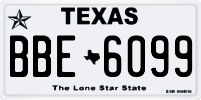 TX license plate BBE6099