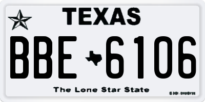 TX license plate BBE6106