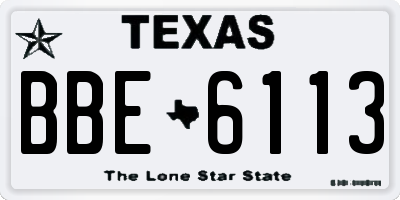 TX license plate BBE6113
