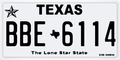 TX license plate BBE6114