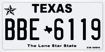 TX license plate BBE6119