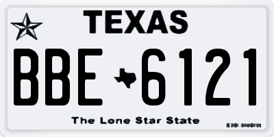 TX license plate BBE6121