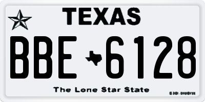 TX license plate BBE6128
