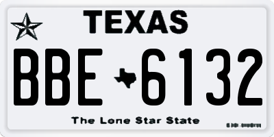 TX license plate BBE6132