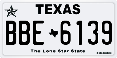 TX license plate BBE6139