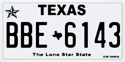 TX license plate BBE6143