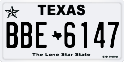 TX license plate BBE6147