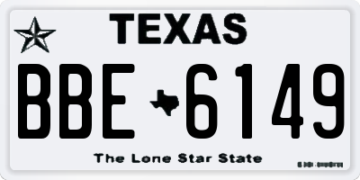 TX license plate BBE6149