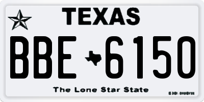 TX license plate BBE6150