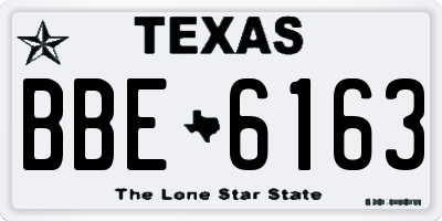 TX license plate BBE6163