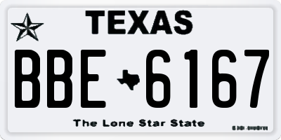 TX license plate BBE6167