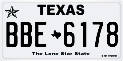 TX license plate BBE6178