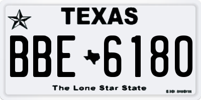 TX license plate BBE6180