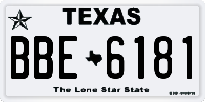 TX license plate BBE6181