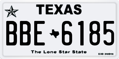 TX license plate BBE6185
