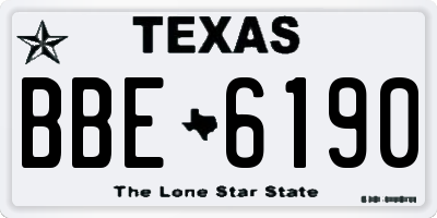TX license plate BBE6190