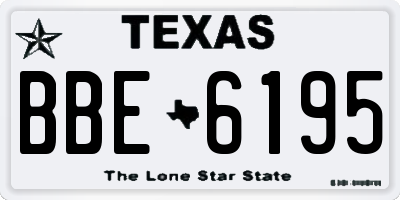 TX license plate BBE6195