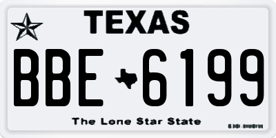 TX license plate BBE6199