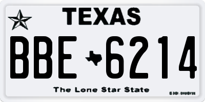 TX license plate BBE6214