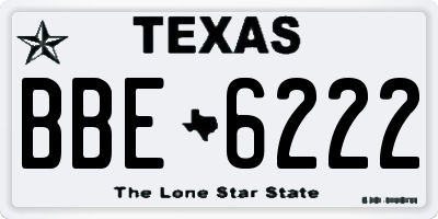TX license plate BBE6222