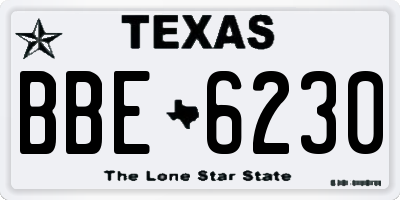 TX license plate BBE6230