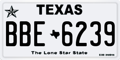 TX license plate BBE6239