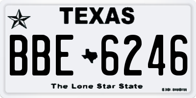 TX license plate BBE6246