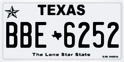 TX license plate BBE6252