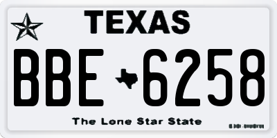 TX license plate BBE6258
