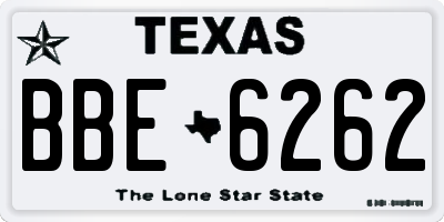 TX license plate BBE6262