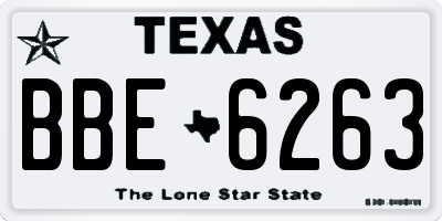 TX license plate BBE6263