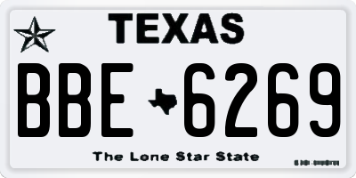 TX license plate BBE6269