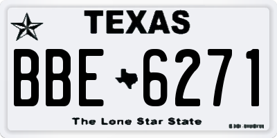 TX license plate BBE6271