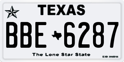 TX license plate BBE6287