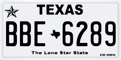 TX license plate BBE6289