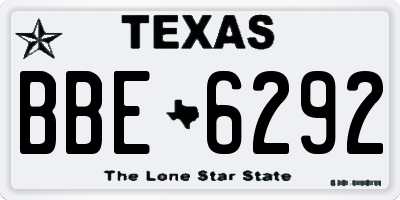 TX license plate BBE6292