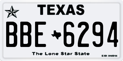 TX license plate BBE6294