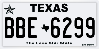 TX license plate BBE6299