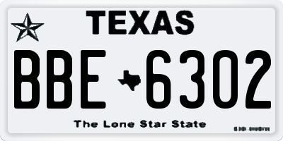 TX license plate BBE6302