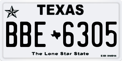 TX license plate BBE6305