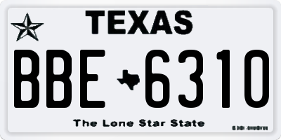 TX license plate BBE6310