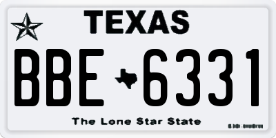 TX license plate BBE6331