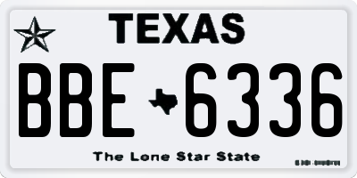 TX license plate BBE6336