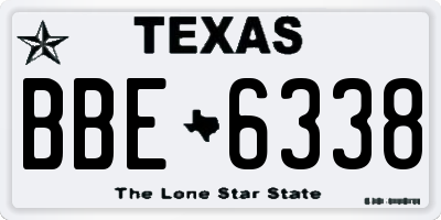 TX license plate BBE6338