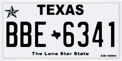 TX license plate BBE6341
