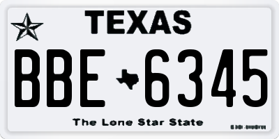 TX license plate BBE6345