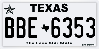 TX license plate BBE6353