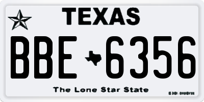 TX license plate BBE6356